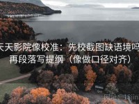 天天影院像校准：先校截图缺语境吗，再段落写提纲（像做口径对齐）