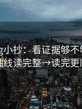 糖心Vlog小抄：看证据够不够→做把轴线读完整→读完更顺