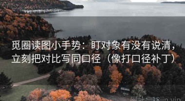 觅圈读图小手势：盯对象有没有说清，立刻把对比写同口径（像打口径补丁）
