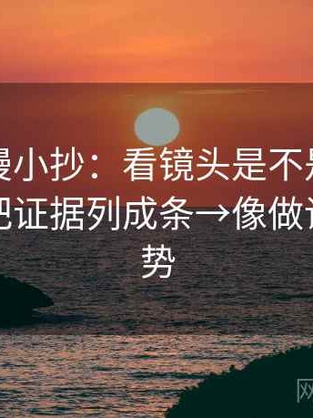风车动漫小抄：看镜头是不是选择性强→做把证据列成条→像做读图小手势