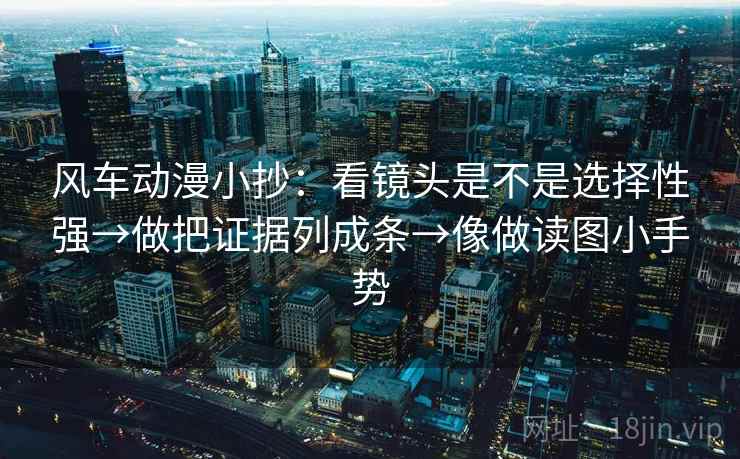 风车动漫小抄：看镜头是不是选择性强→做把证据列成条→像做读图小手势
