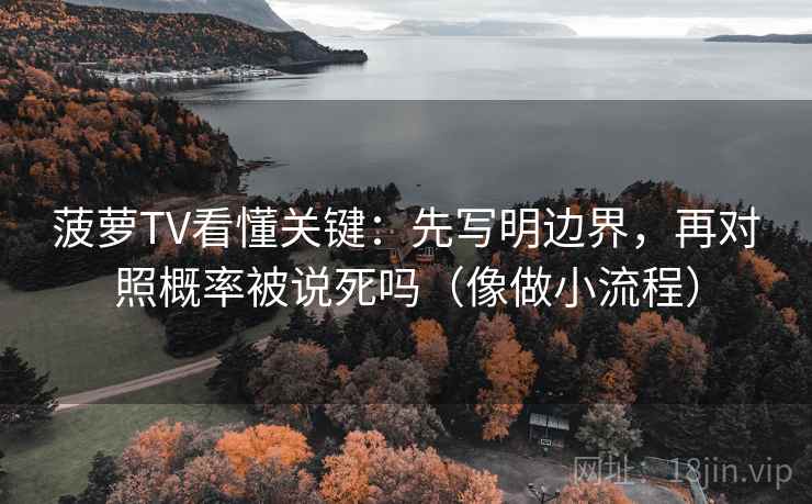 菠萝TV看懂关键：先写明边界，再对照概率被说死吗（像做小流程）