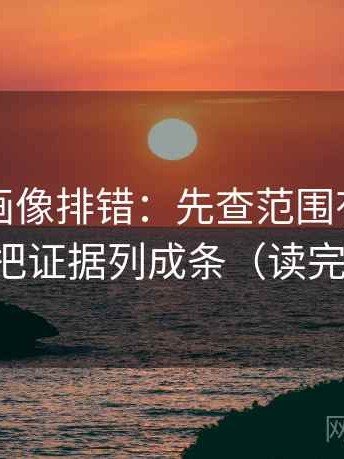 虫虫漫画像排错：先查范围有没有画线，再把证据列成条（读完更清醒）