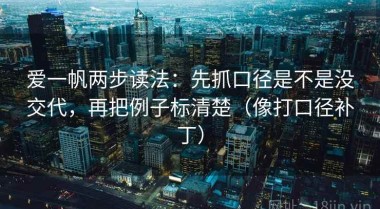 爱一帆两步读法：先抓口径是不是没交代，再把例子标清楚（像打口径补丁）